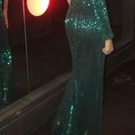 SheIn Green One Shoulder Long Sleeve Gown Photo 0