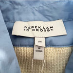 Derek Lam NEW 10 Crosby Paige Knit Vest & Shirt Top Overlay Set Blue Ivory Large Photo 1