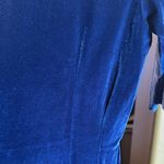 Osklen Navy Blue Elegant Velvet Mini Dress Size Medium Photo 11