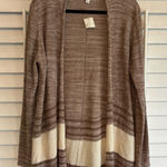 Cato ‎ Tan And Cream Cardigan Size Large Photo 0