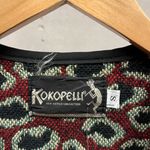 Kokopelli New Mexico Collection Animal Print Safari Open Front Sweater Jacket S Photo 2