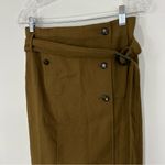 Anthropologie  Cartonnier Trench Coat Skirt Belted Olive Brown Size 4 Photo 2