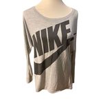 Nike Long Sleeve Gray with Black Lettering Swoosh Logo Size Large Photo 5