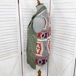Thread & Supply Aztec Southwestern Print Knit Back Utility Vest Green Small Photo 2