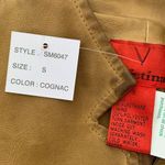 NWT V Cristina Cognac Faux Leather Peplum Vest S Photo 8