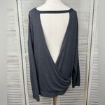 Billabong  Women's Let Go Open Back Long Sleeve Knit Top Charcoal Gray-XL Photo 1