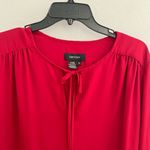 Karen Kane NEW Red Blouse top XLARGE  tie neck crossover hem Long Sleeve Photo 3
