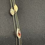 Lucky Brand  Long two tone triple stand layered silver tone necklace Photo 1