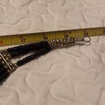 Woman’s Statement Beaded Bib Necklace Black Wood ? Bead Photo 10