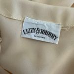 American Vintage Lizzy & Johnny by Lucero Cream Midi Dress Vintage Pleated Surplice Belted M Photo 2
