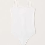 Abercrombie & Fitch White Abercrombie Spaghetti Strap Bodysuit Photo 0
