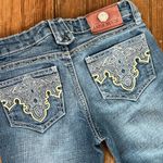 Antik Kraft Women’s Anthropologie Antik Denim embroidered low rise flare leg jeans size 25 Photo 1