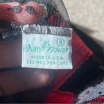 Vintage Nani Flower Lingerie Sz Small Red Black Satin Floral Lace Teddy Bustier Photo 9