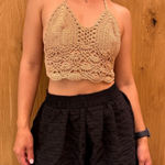 Nordstrom  Crochet Halter Crop Top - Brown Photo 0