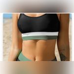 Cupshe  scoop neck color block bikini bralette size medium Photo 5
