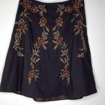 Axcess Liz Claiborne dark floral embroidered A Line skirt Women’s size 10 Fall Brown Photo 0