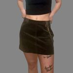 Tommy Hilfiger RARE & VINTAGE/Y2K VELVET OLIVE GREEN MINI SKIRT W GOLD ACCENT CHAIN Photo 1