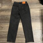 Princess Polly Asymmetric Crossover Waist Straight Leg Black Jeans 4 Photo 5