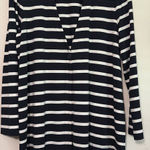J. Jill Wearever Collection striped cardigan jacket L‎ Petite navy white pockets Blue Size undefined Photo 0