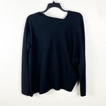 LOTUS EATERS Black Daffodil High Neckline Side Rear Slits Long Sleeve Top Small Photo 1