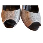 Giuseppe Zanotti Peep Toe Heels Snakeskin Stiletto Black White Shoes Size 38.5 Photo 4