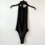 Edikted  Open Back Sheer Mesh Rhinestone Bodysuit Black S Photo 6