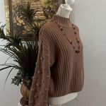 Jessica Simpson  Women Cardigan Cropped Sweater Size M Long Sleeve Crew Neck Photo 5