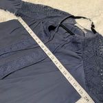 Ramy Brook Winnie Peasant Crochet Blouse in Navy Blue Small Photo 4