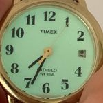 Timex  indiglo date women’s  watch gold silver tone 25mm Quartz 6.5” running Photo 5