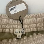 Aaron & Amber Faux Leather Shorts S Champagne Metallic Pearl Drawstring NWT Photo 4
