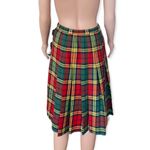 FLORENCE WALSH Vintage Plaid Pleated Wool Kilt Size 14 Red Photo 7