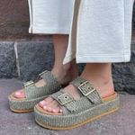 Steve Madden  Karrigan Womens Platform Sandals in Olive Size US 8.5 Photo 0