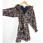 Cleobella Carolyn Split-Neck Paisley Ruffle Mini Dress Small Ruffle Long Sleeve Photo 10