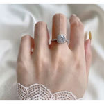 Boutique 2ct‎ Pave Halo Round Platinum Silver Diamond Engagement Ring, Sz 10 Photo 10