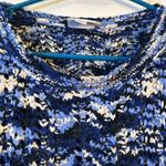 LuLaRoe  Mariah Blanks Blue White Black Chunky Swearter Chenille & Faux Cashmere Photo 4