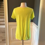Under Armour  Shirt Neon Yellow Lemon Lime Heat Gear V Neck Women Medium Athletic Photo 3