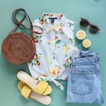 Forever 21 Fruit Print Tie-Front Shirt Photo 1