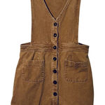 Very J Mini Skirtall Size Large Corduroy Beige Pockets Button Up Sleeveless Photo 0