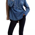 Free People After Hours Denim Oversized Top (Size M) Photo 3
