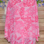 White Stag  Button Up Pink Floral 3/4 Sleeve Blouse Top Plus Size 22W 24W Office Photo 0