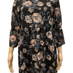Elodie  Floral Black mini Dress/tunic size M Photo 0