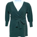 Francescas Harper Heritage Green Sweater Dress L Surplice Open Back Bow Boho NWT Size L Photo 0