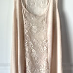 Xhilaration  Women Beige‎ Racerback Tank Top with Lace Panel Size M Photo 0