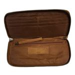 Free People Distressed Brown Vegan Wallet Wristlet Photo 8