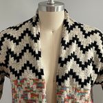 Debut Long Cardigan Duster Southwestern Graphic Sweater Open Front- Size Small Photo 1