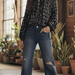 Modcloth Blouse Plus Sz 3X Bow Tie Neck Long Sleeve Rodeo Retro Preppy Western Photo 0