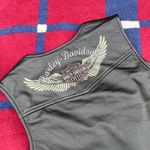 Harley Davidson black leather Moto vest full zip up riding jacket lace up Piston Size M Photo 5