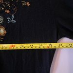 Free People Black Embroidered Floral Tunic Top Whimsy Pirate Women's size Medium Photo 6