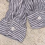 Olivaceous  striped linen top size large Photo 4