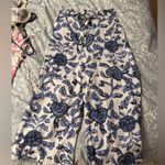 Joie  Blue Floral Wide Leg Cropped Pants Photo 0